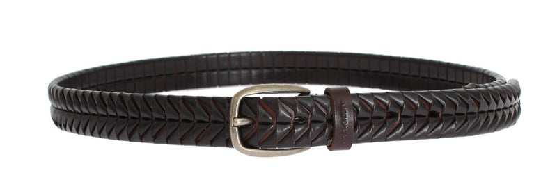 Brown Leather Gold Buckle Belt