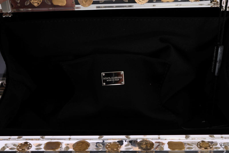 Black VANDA Velvet Gold Charms Crystal Bag