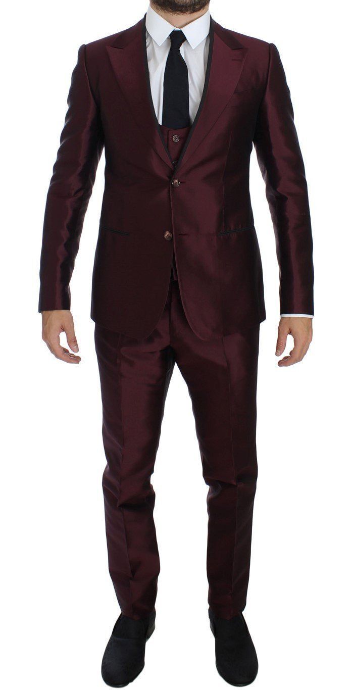 Bordeaux Silk Wool 4 Piece Slim Fit Suit