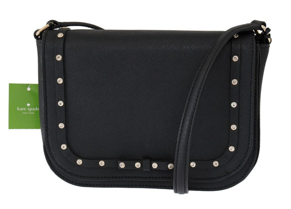 Black LARGE CARSEN Leather Crossbody Bag