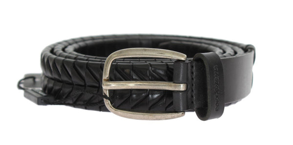 Black Leather Silver Buckle Belt