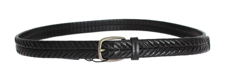 Black Leather Silver Buckle Belt