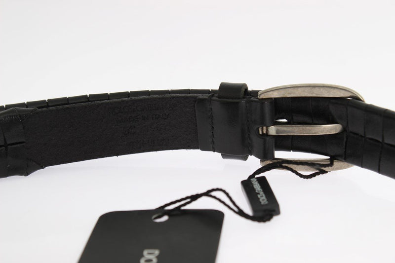 Black Leather Silver Buckle Belt