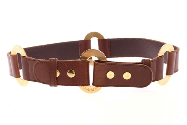 Brown Leather Logo Belt