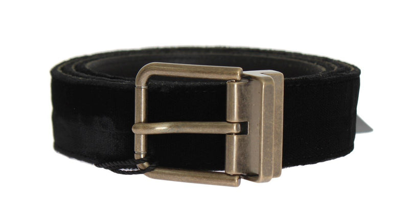 Black Velvet Gold Buckle Belt