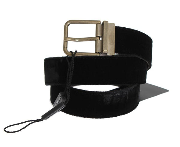 Black Velvet Gold Buckle Belt