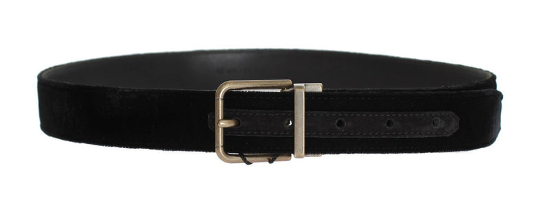 Black Velvet Gold Buckle Belt