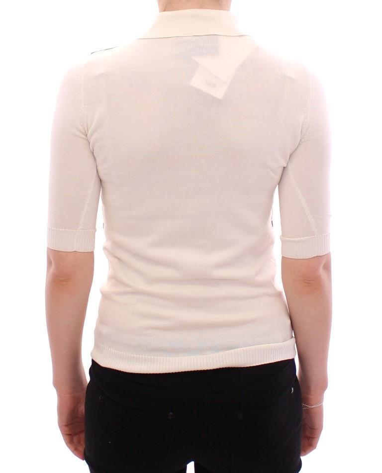 White Shortsleeve Cotton Polo T-shirt