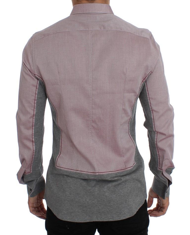 Red Gray GOLD Slim Fit Casual Mens Shirt