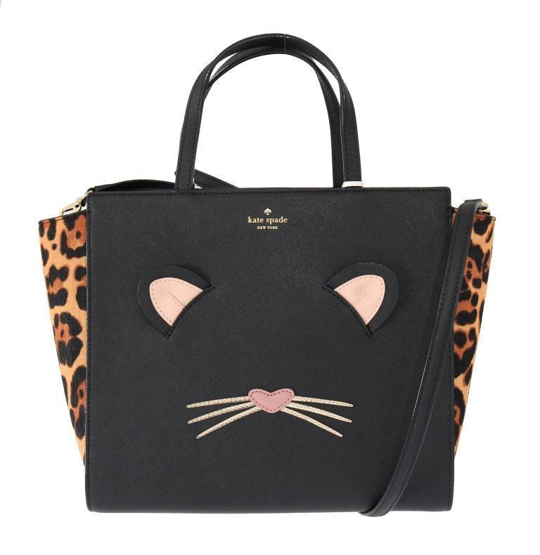 Black LEOPARD HAYDEN Leather Handbag