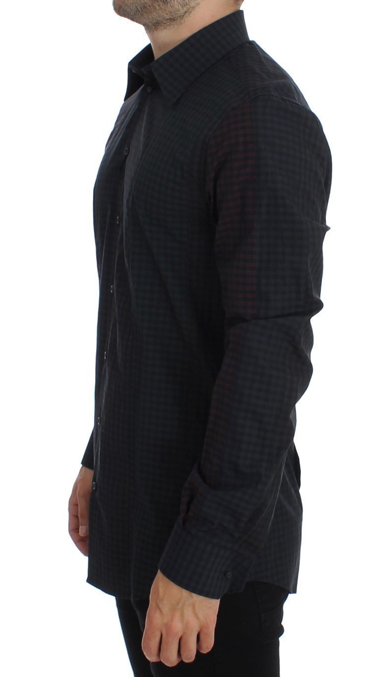 Black Multicolored Checkered GOLD Slim Fit Shirt