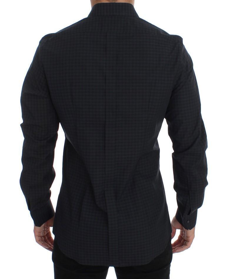 Black Multicolored Checkered GOLD Slim Fit Shirt