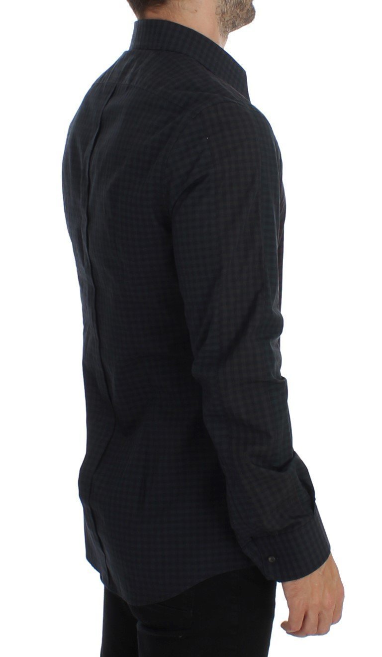 Black Multicolored Checkered GOLD Slim Fit Shirt