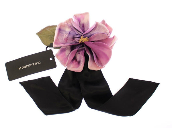 Pink Silk Flower Runway Brooch