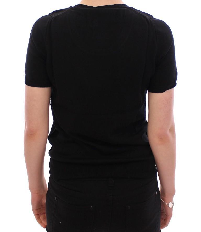 Black crewneck cotton t-shirt