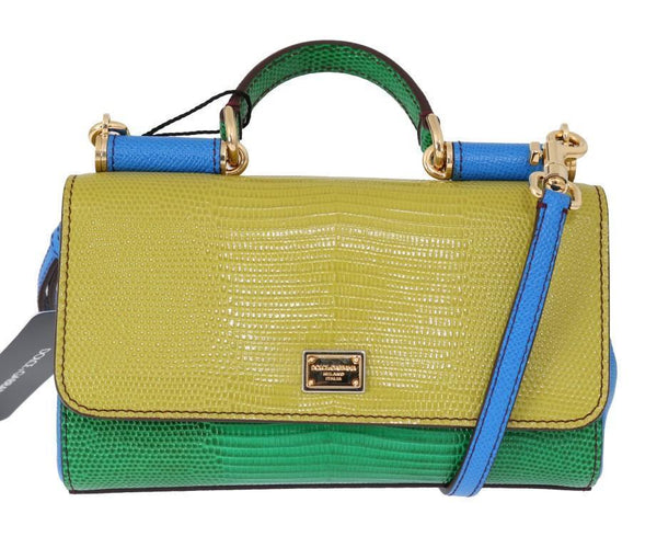 Green Yellow Leather Shoulder Bag