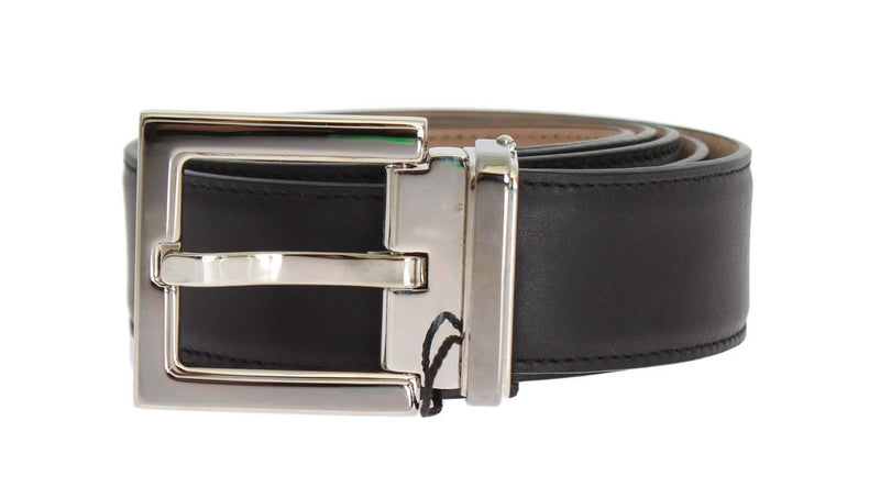 Black Leather Silver Buckle Belt