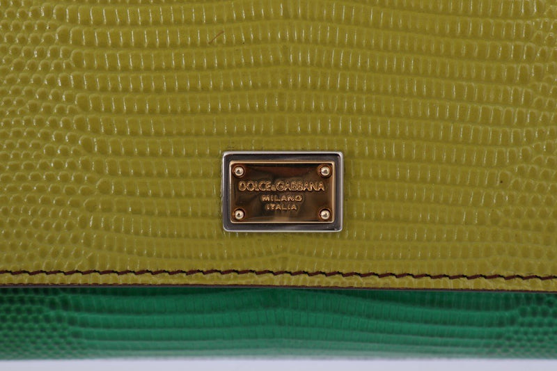 Green Yellow Leather Shoulder Bag