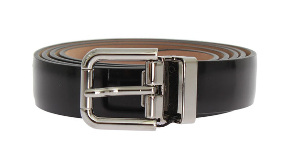 Black Leather Silver Buckle Belt