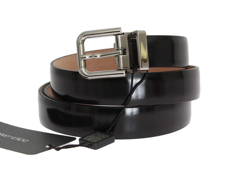 Black Leather Silver Buckle Belt