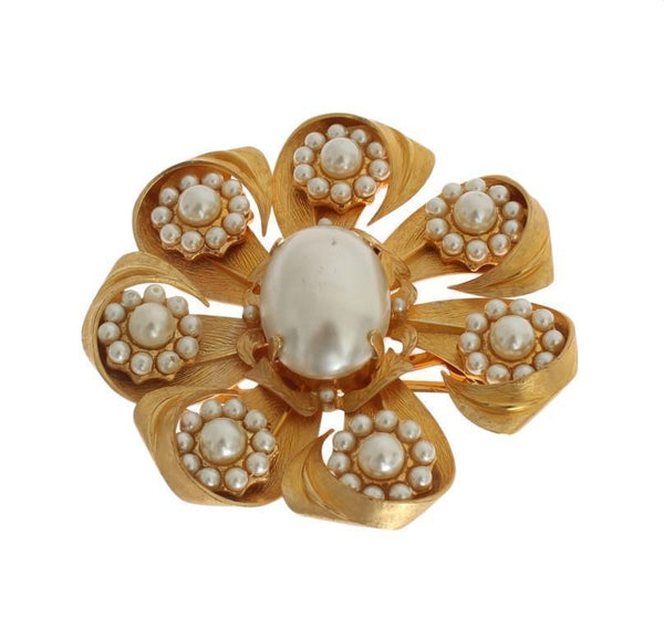 White Pearl Floral Hair Clip