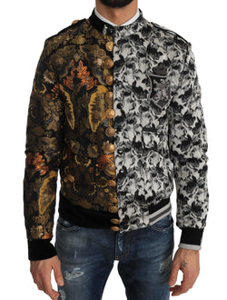 Gold Black Floral Brocade Jacket