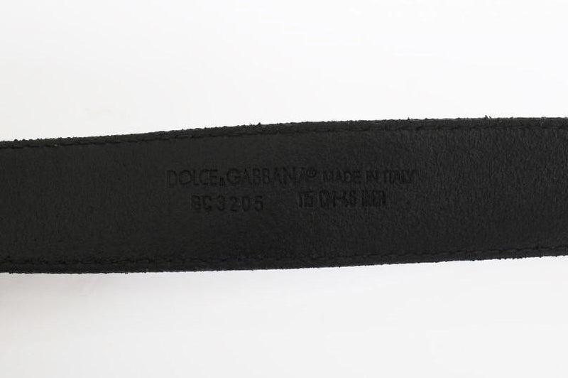 Black Leather Bronze Buckle Belt