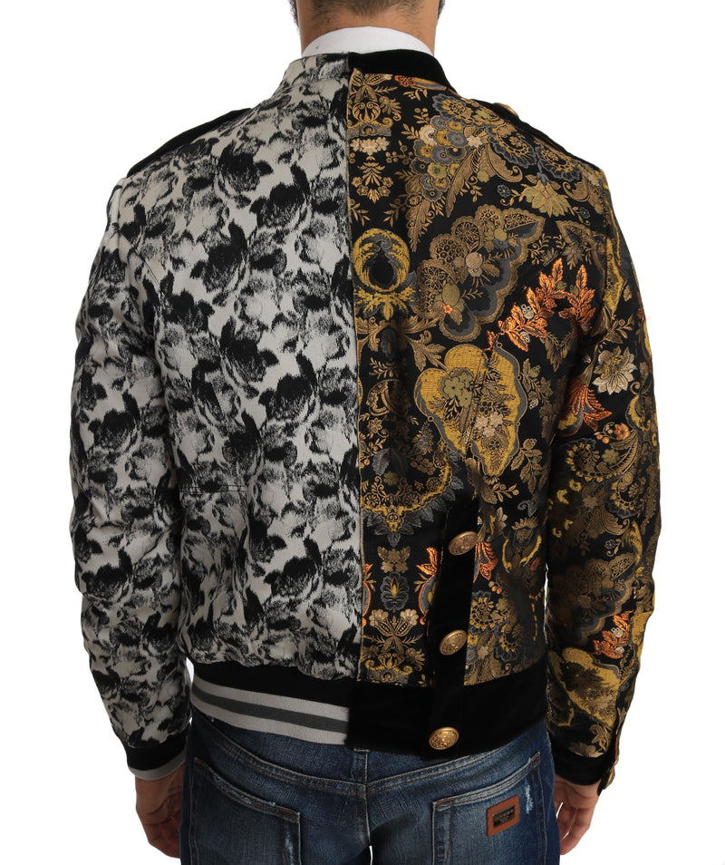 Gold Black Floral Brocade Jacket