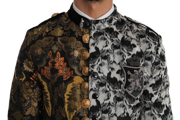 Gold Black Floral Brocade Jacket