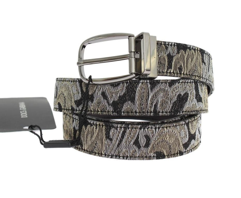 Black Leather Brocade Belt