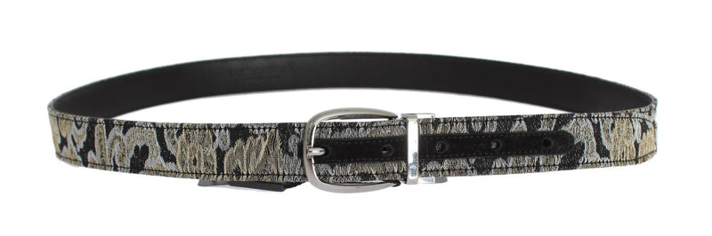 Black Leather Brocade Belt