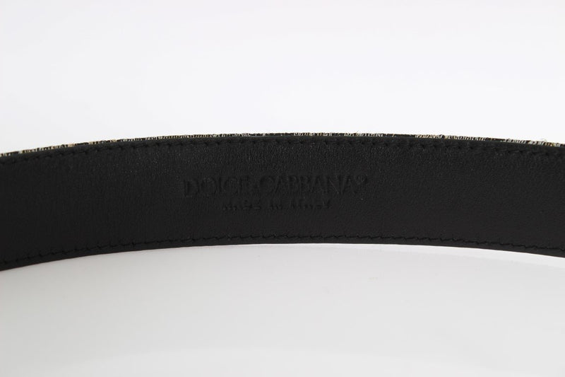 Black Leather Brocade Belt