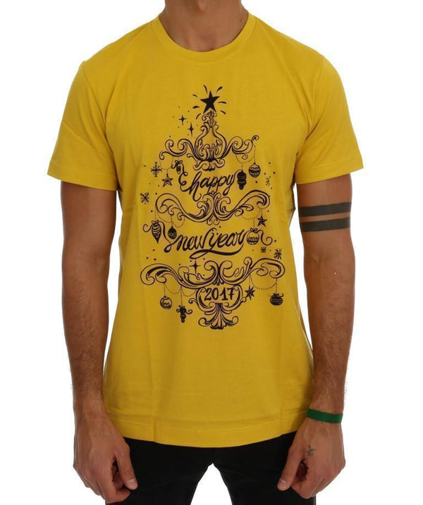 Yellow Cotton 2017 Motive Print T-Shirt