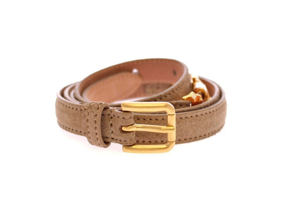 Beige Leather Suede Belt