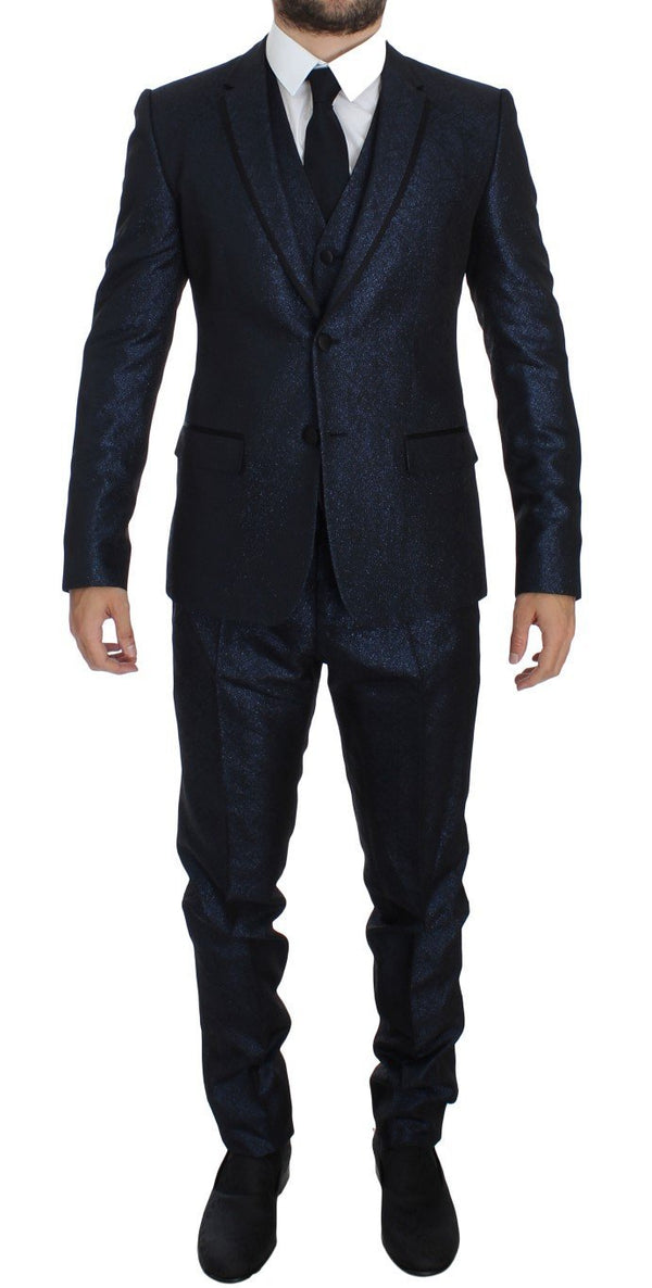 Blue 3 Piece Slim Fit Suit Tuxedo Smoking