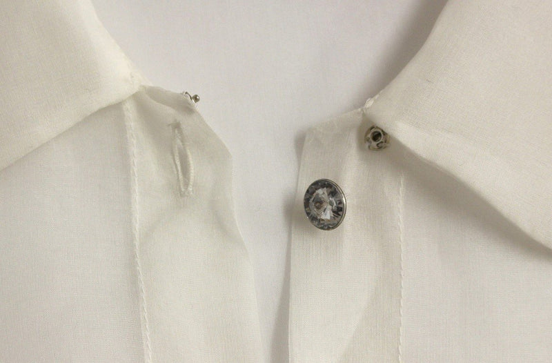 White Silk Crystal Sicily Blouse Shirt
