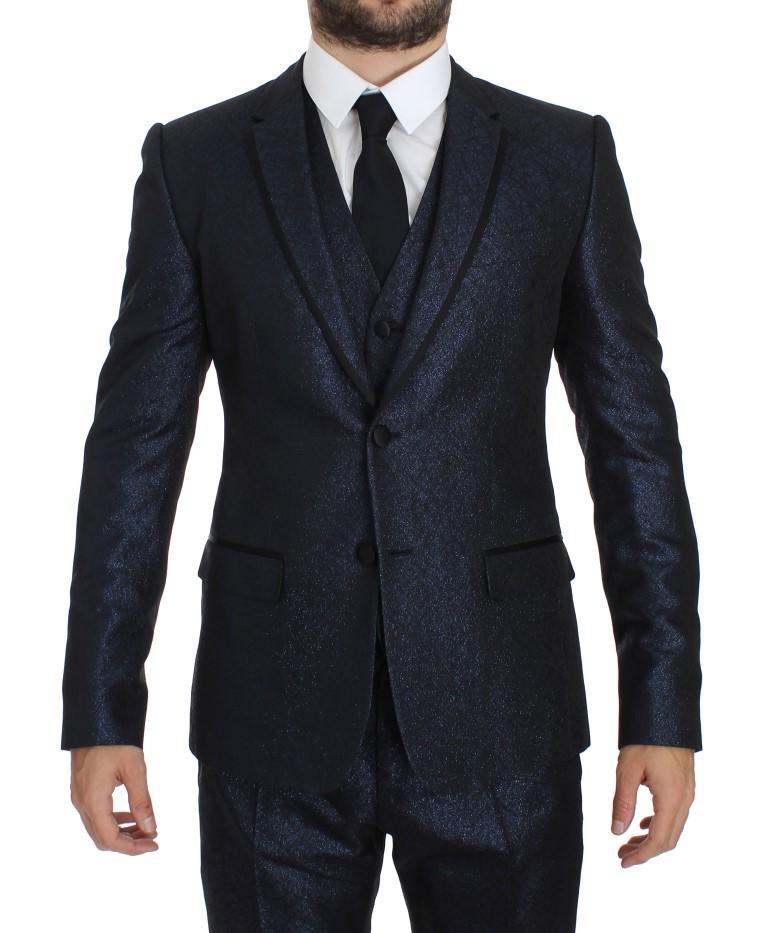 Blue 3 Piece Slim Fit Suit Tuxedo Smoking
