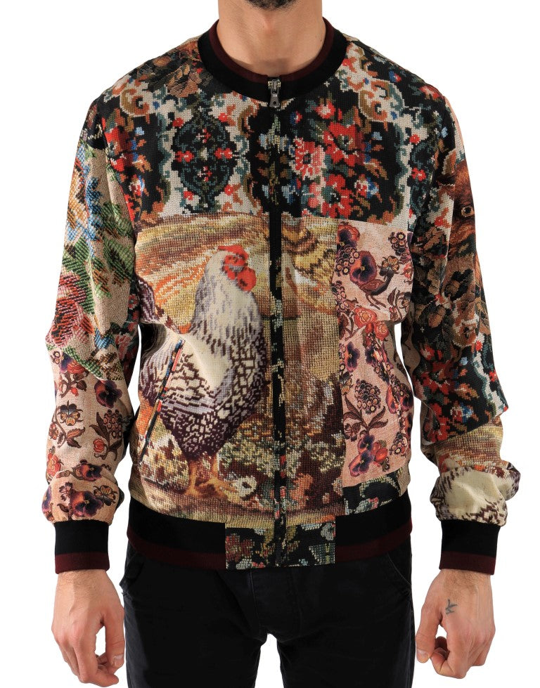 Multicolor MARIA Motive Print Bomber Jacket