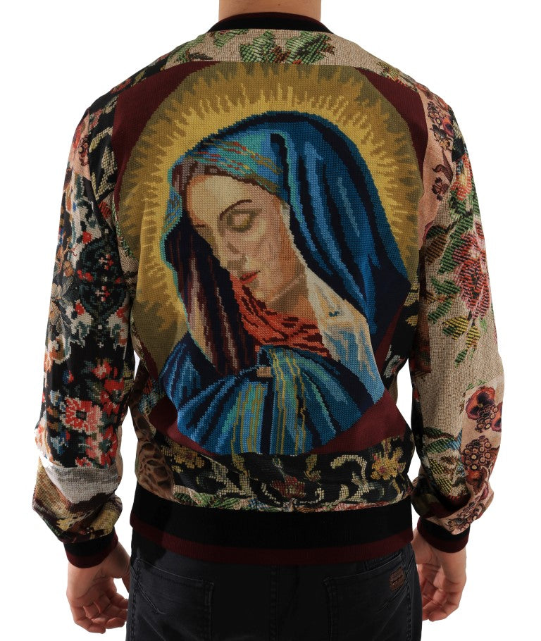 Multicolor MARIA Motive Print Bomber Jacket