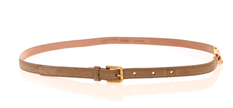 Beige Leather Suede Belt