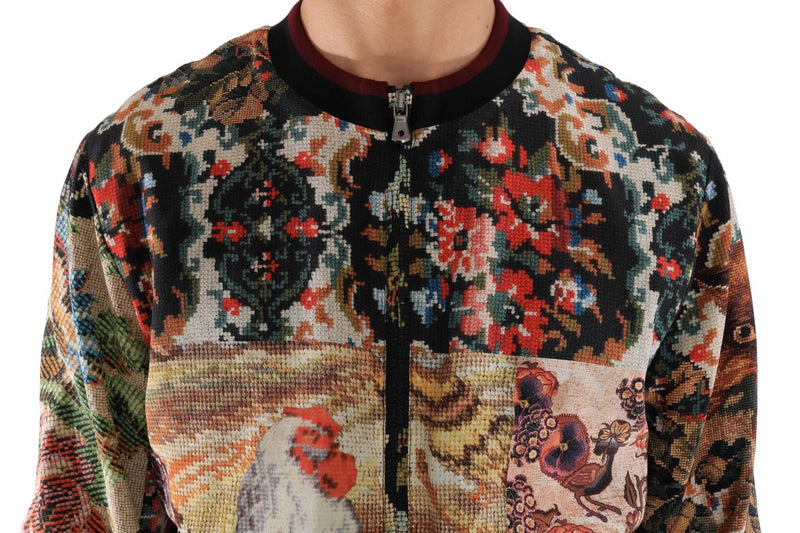 Multicolor MARIA Motive Print Bomber Jacket