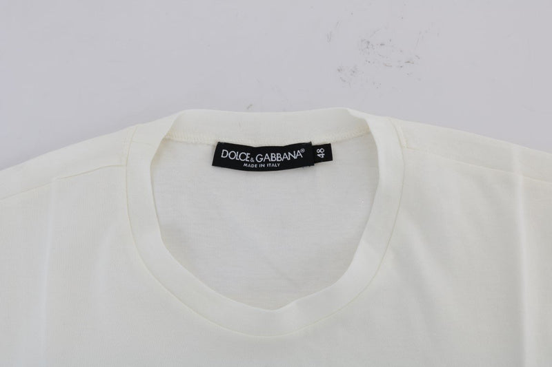 White Cotton 2017 Motive Print T-shirt