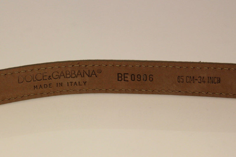 Beige Leather Suede Belt