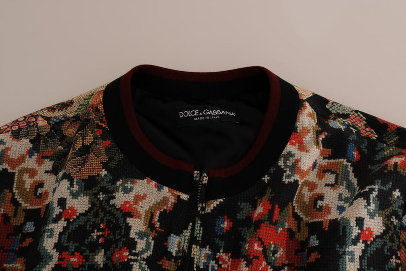 Multicolor MARIA Motive Print Bomber Jacket