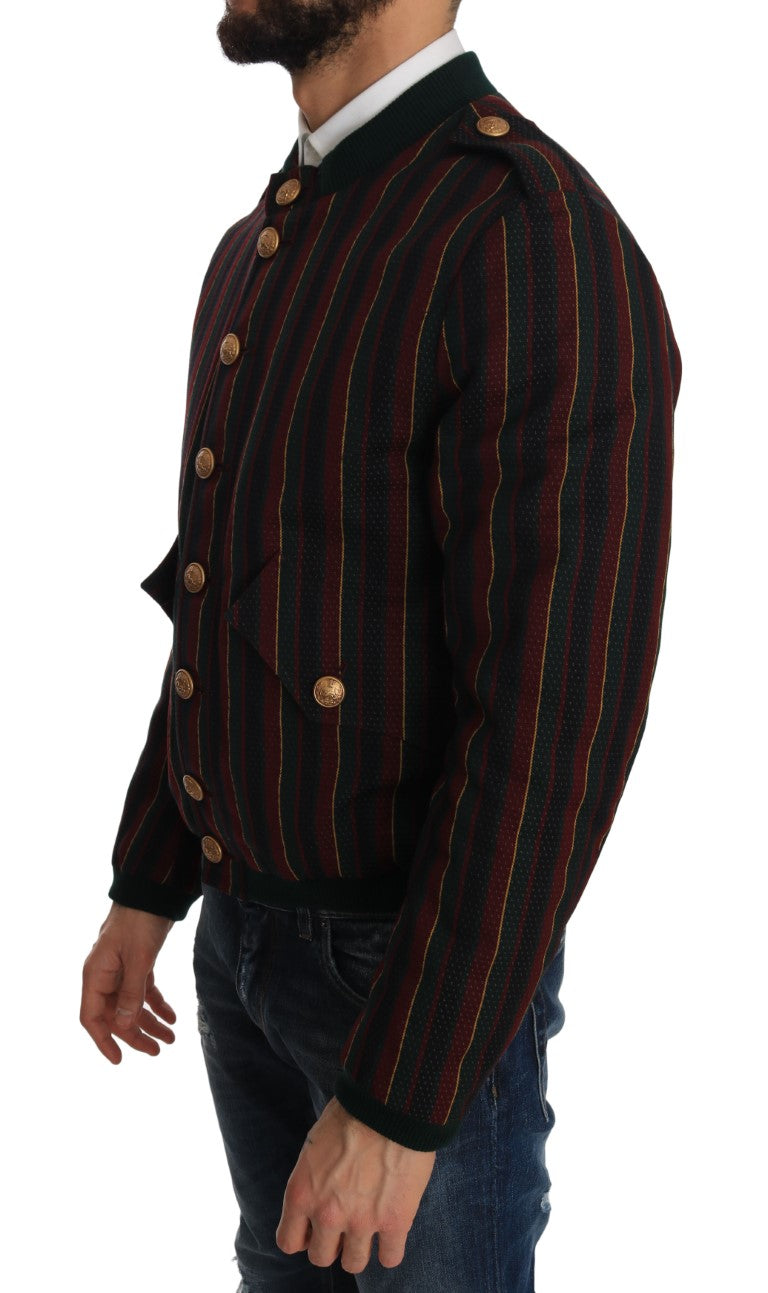 Bomber Multicolor Striped Coat Jacket