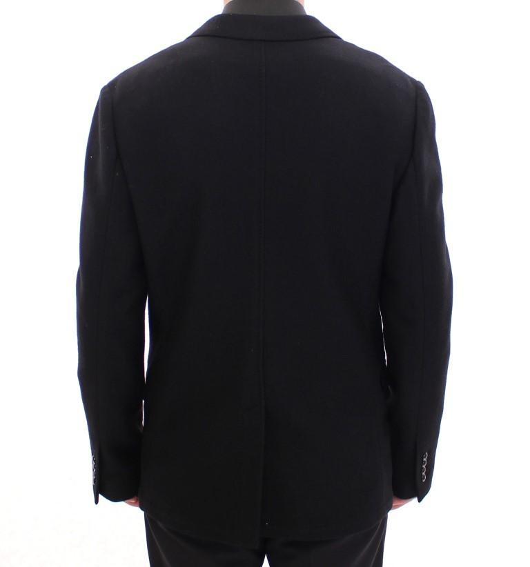 Black wool slim fit blazer