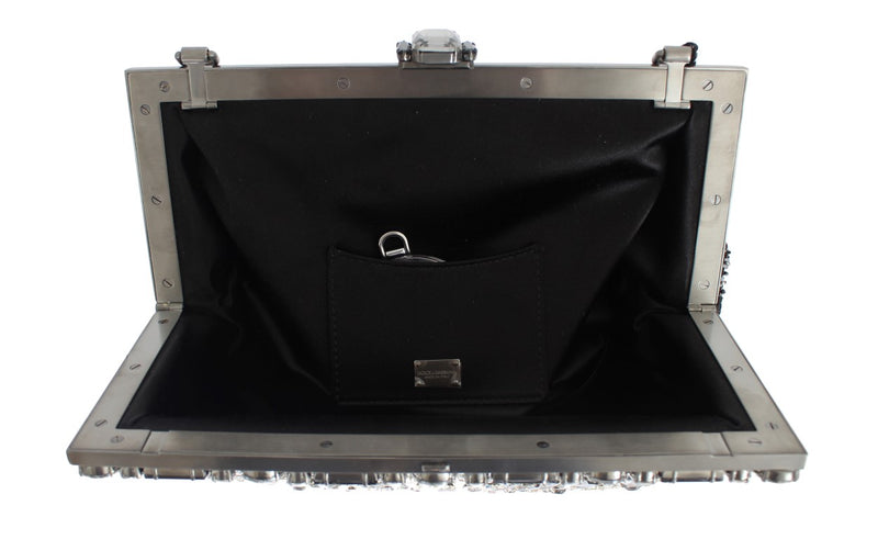 Crystal Embellished Black VANDA Clutch Bag Designer Handbag for Women