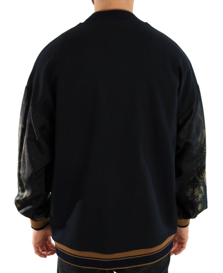 Blue Cotton Half Zip Sweater