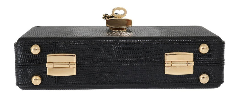 Black Leather Clutch Bag