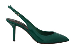 Green Patent Leather Slingbacks